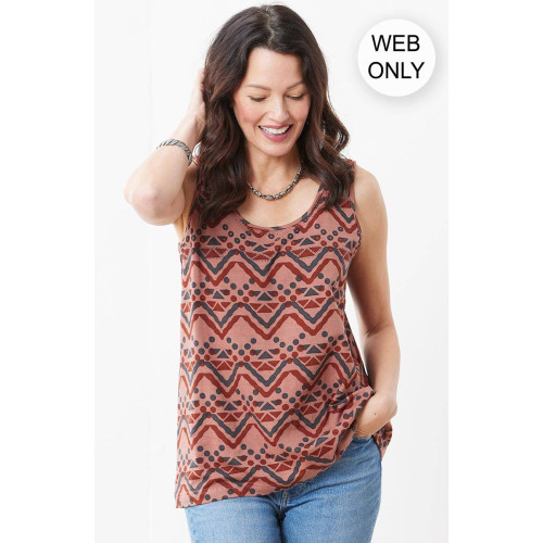 Kripa Cotton Jersey A-line Tank - Redwood Kripa Cotton Jersey A-line Tank - Redwood