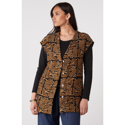 Prabha Block Print Quilted Vest - Cedar Prabha Block Print Quilted Vest - Cedar