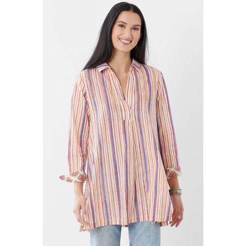 Savita Block Print Long-Sleeve Top - Stripe/Multi Savita Block Print Long-Sleeve Top - Stripe/Multi