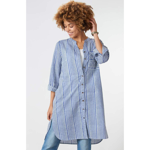 Nilgiri Organic Shirt - Sapphire/Cool white Nilgiri Organic Shirt - Sapphire/Cool white